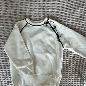 Zara White Sweater with Black Trim